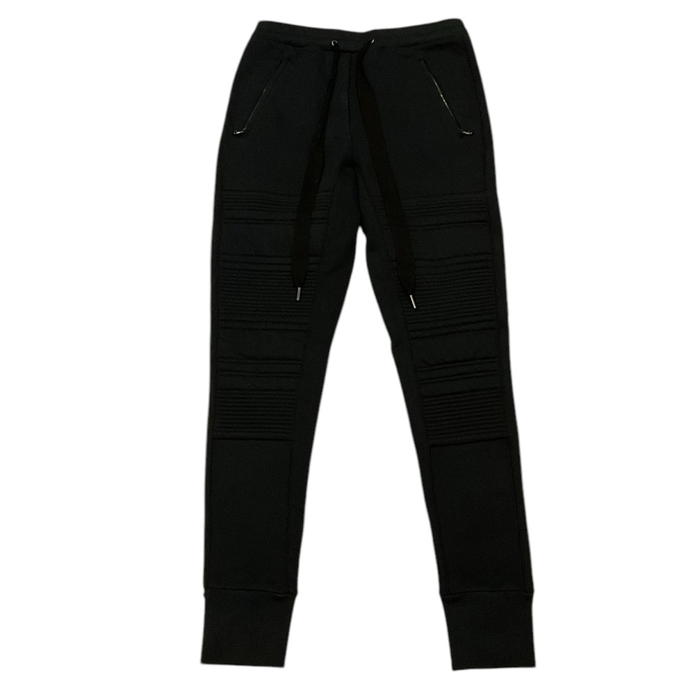 3.1 Phillip Lim Men’s Black Moto Skinny Sweatpants
